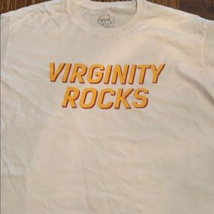 White long sleeve Virginity Rocks shirt
